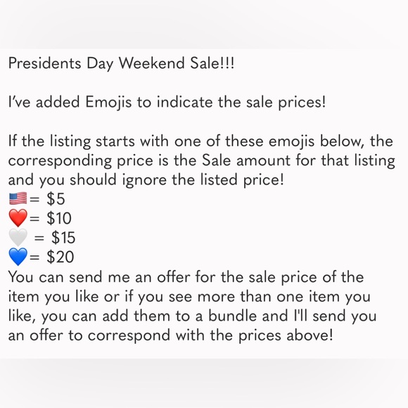 Sale Ended! 😊 Presidents Day Weekend Sale! 🇺🇸❤️🤍💙 - Picture 4 of 4